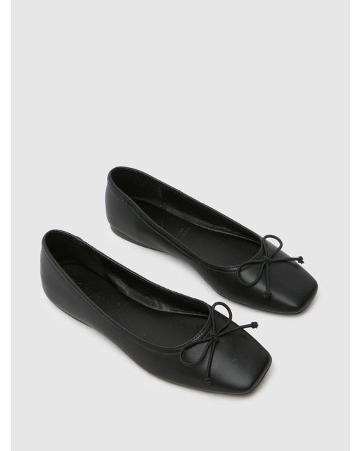 Schuh Black Lotta Square Toe Ballerinas