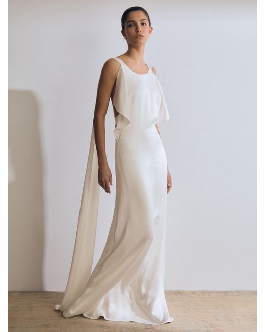 Reiss White Brackley Atelier Duchess Satin Maxi Dress