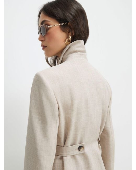 River Island Natural Soft Tailored Fitted Shacket
