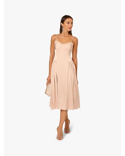 Adrianna Papell Natural Adrianna By Stretch Satin Dress