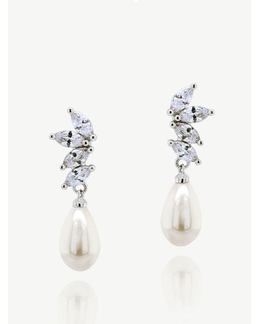 Ivory & Co. Natural Ashbourne R Classic Crystal And Pearl Drop Earrings