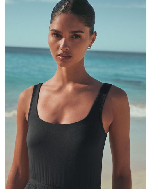 Next Blue Ruched Waist Jersey Jumpsuit