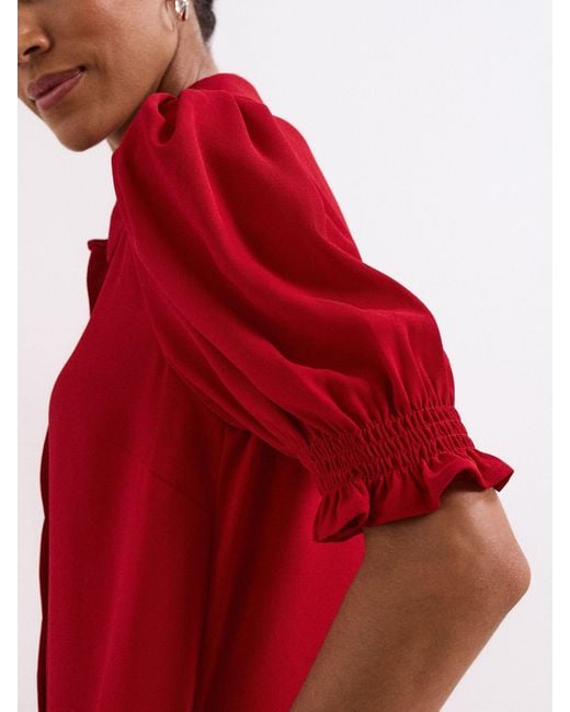 Phase Eight Red Candice Scallop 100% Cotton Dress