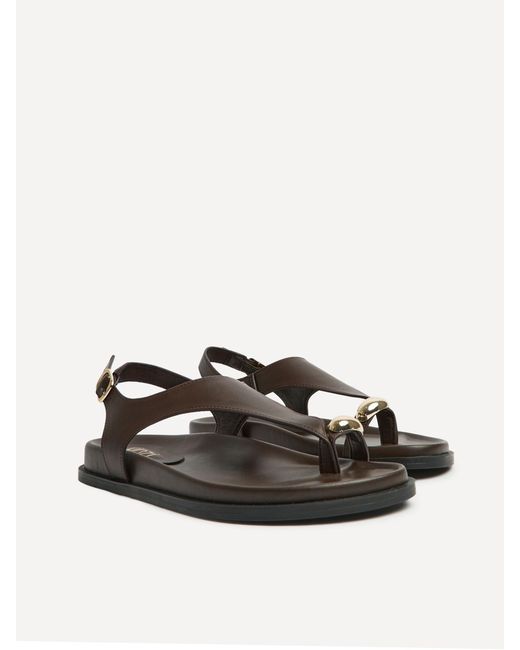 Linzi White Latch Toe Ring Flat Sandals