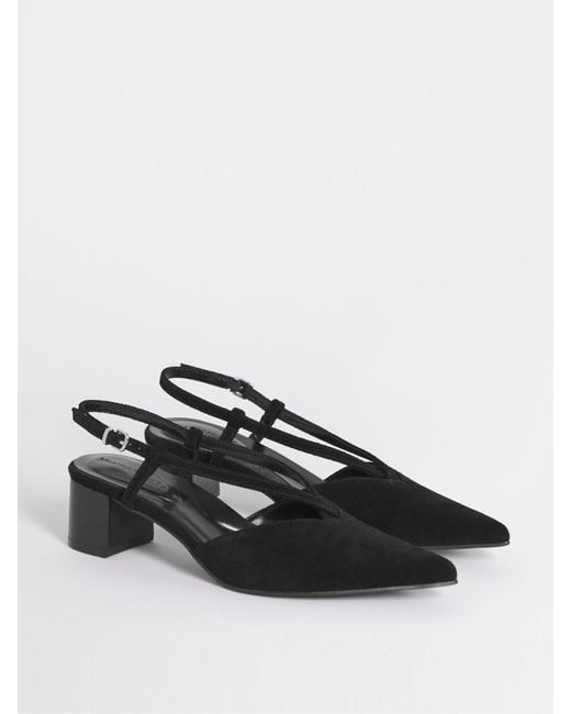 JD Williams White Niedrige Slingback-Absätze Mit Spitzer Zehenpartie
