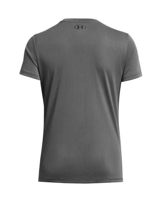 Under Armour Gray Tech Crew Neck Solid T-Shirt