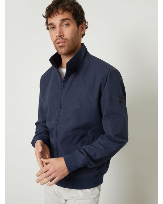 Threadbare Blue Zip Up Harrington Jacket for men