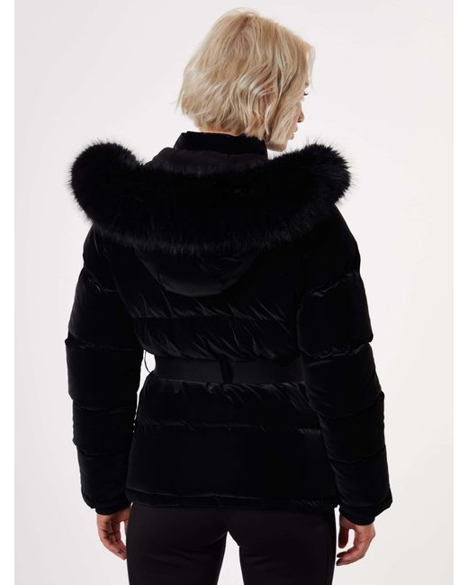 Threadbare Black High Shine Belted Parka Ski Jacket