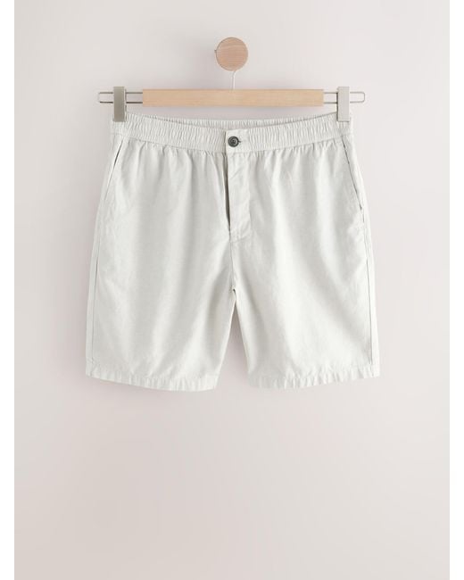 Next Natural Premium Soft Touch Linen Blend Elasticated Waist Shorts for men