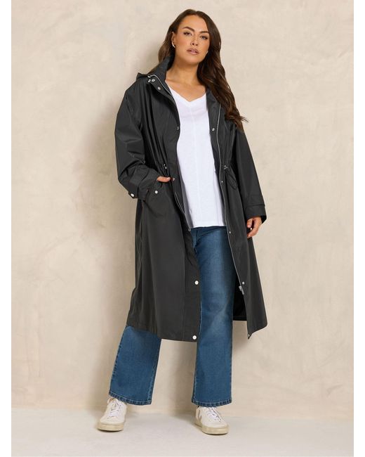 Evans Black Longline Raincoat