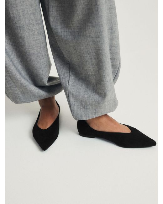 The Set Black Point Toe Ballet Flats