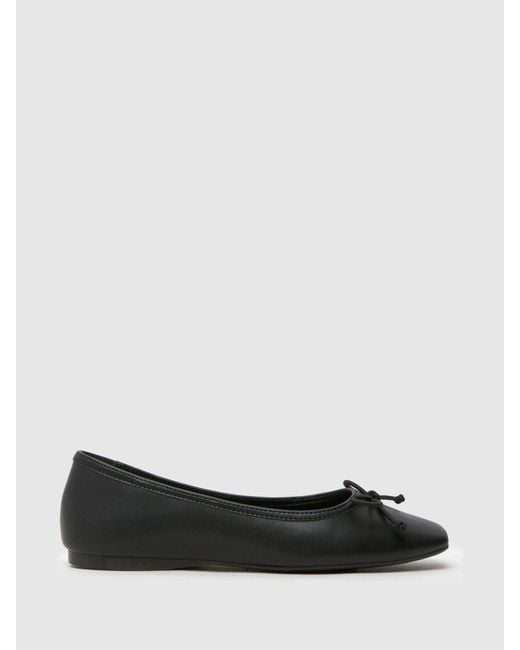 Schuh Black Lotta Square Toe Ballerinas