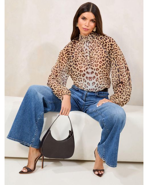 Lipsy Blue High Neck Blouse