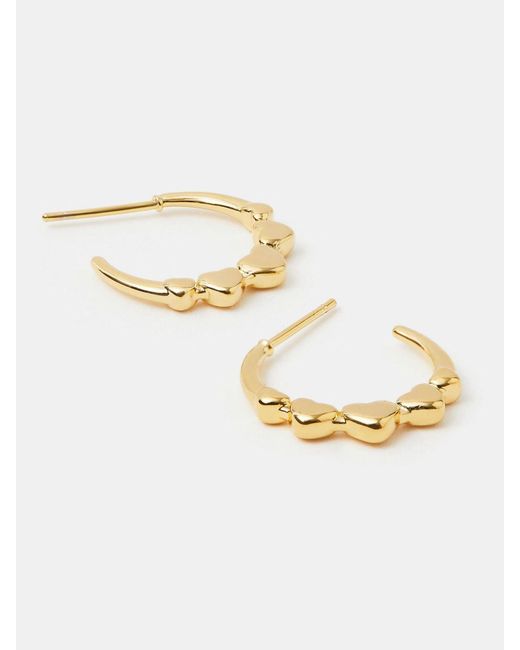Accessorize Metallic Plated 14Ct Heart Hoop Earrings