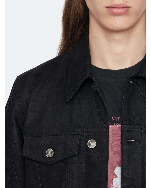 AllSaints Black Allsaints Fitted Trucker Jacket for men