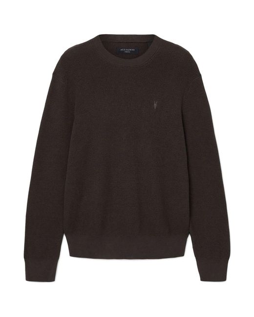 AllSaints Black Allsaints Aspen Crew Jumper for men