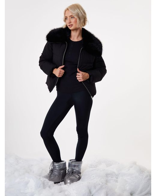 Threadbare Black Faux Fur Collar Puffer Jacket
