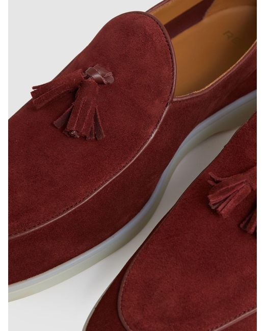 Reiss Brown Suede Tassel Loafers for men