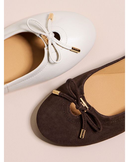Dune Natural Leather Hali Ballet Pumps