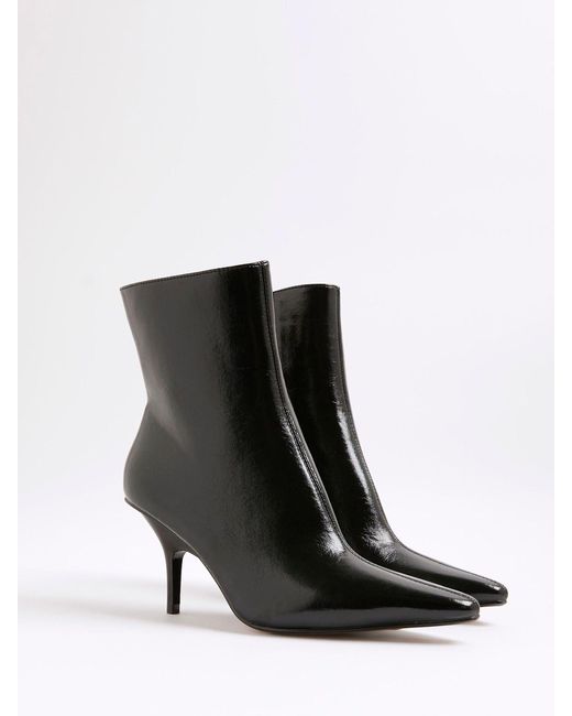 River Island Black Point Toe Heeled Ankle Boots