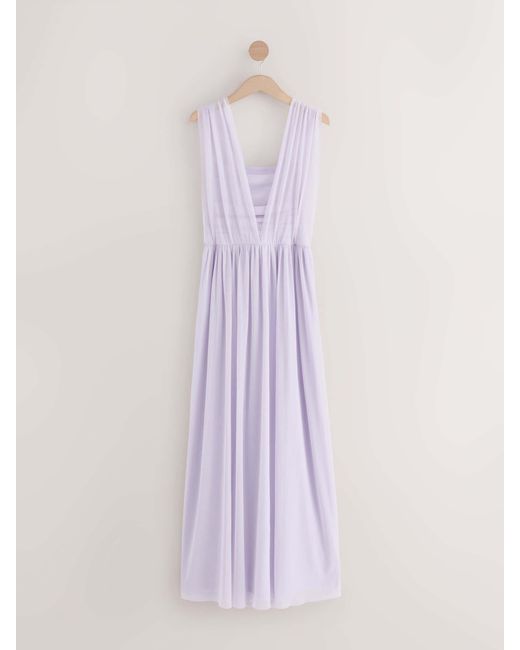 Next Women's Purple Mesh Multiway Wedding Guest Bridesmaid Maxi Dress
