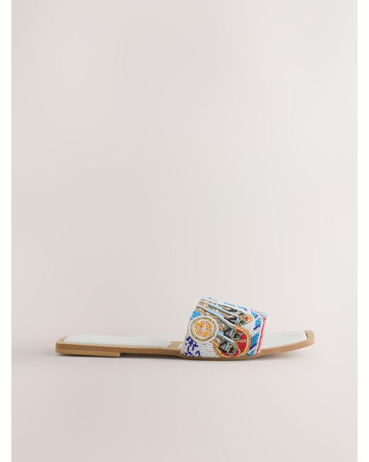 Next Natural Forever Comfort Beaded Square Toe Mules