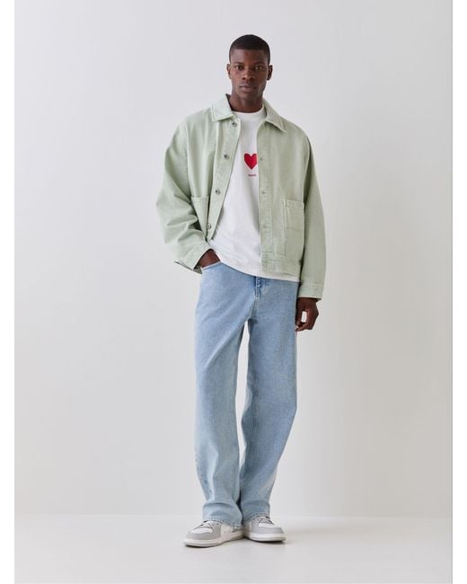 HUGO Blue Button Up Denim Jacket for men