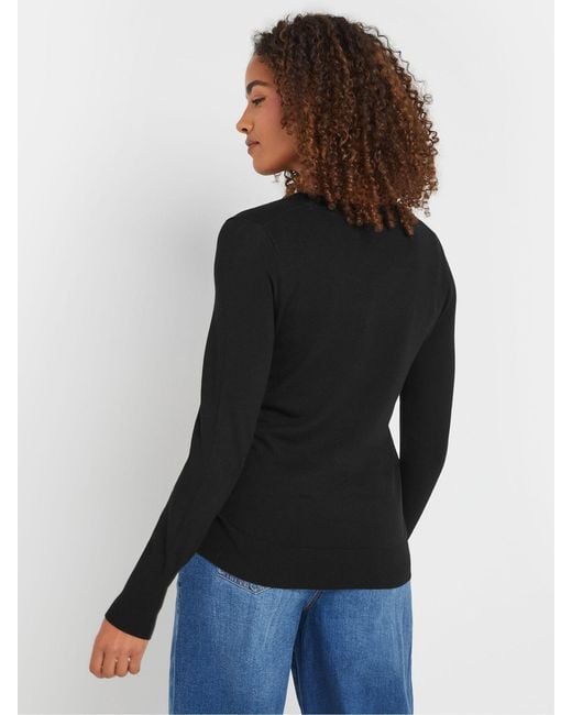 M Com Black V-Neck Jumper