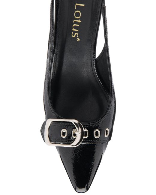 Lotus Black Slingback Shoes