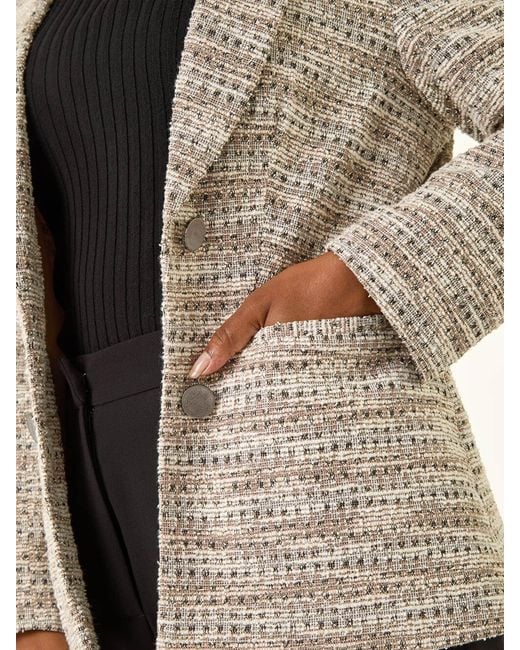 Roman Black Petite Collared Boucle Jacket