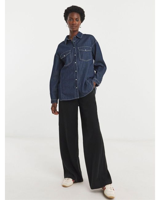 JD Williams Blue Oversized Denim Shirt