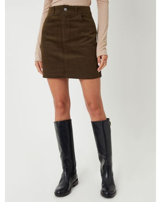 Threadbare Brown Mini Corduroy Skirt