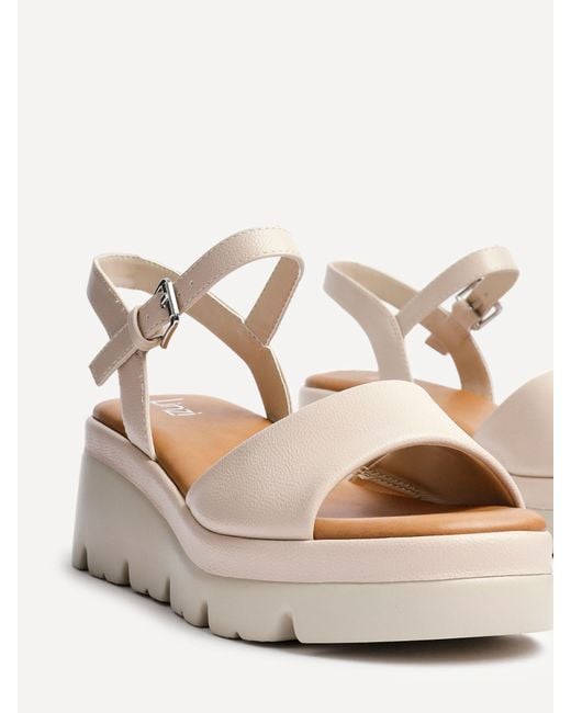 Linzi Natural Nyla Front Strap Platform Sandals