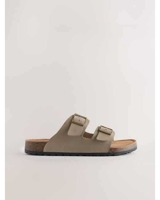 Next Natural Leather Two Buckle Sandals for men