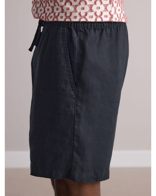 Next Black Signature 100% Linen Elasticated Waist Shorts for men