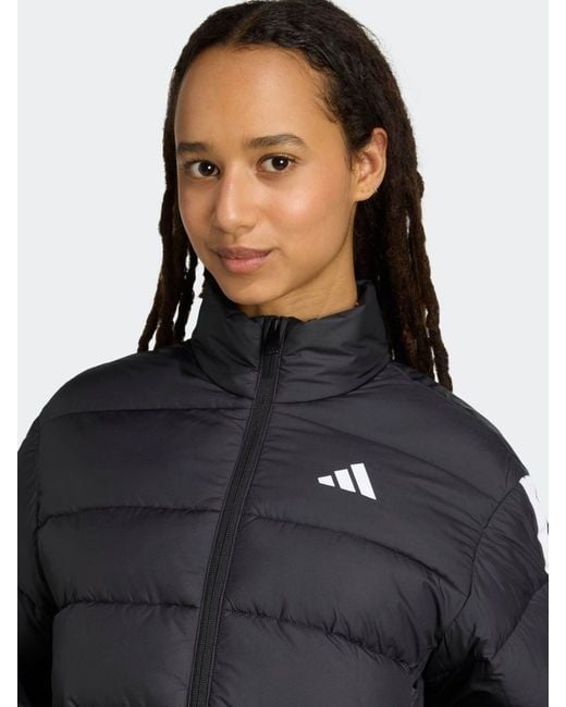 Adidas Black Essentials 3-Stripes Synthetic Down Jacket