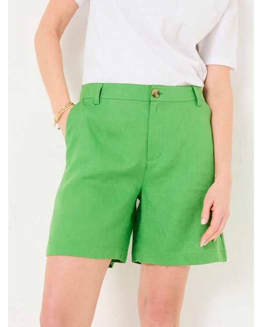 FatFace Green Fatface Nell Linen Shorts