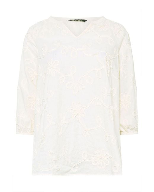 Evans White Applique Top
