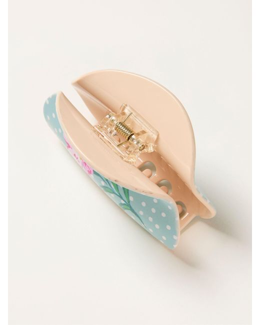 FatFace Blue Fatface Polka Dot Flower Claw Clip