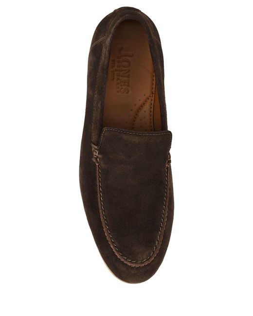 Jones Bootmaker Black Raiden Suede Loafers for men