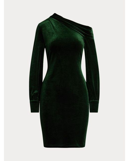 Ralph Lauren Luxe Velvet Dress in Black | Lyst