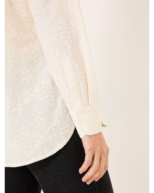 FatFace Natural Fatface Olivia 100% Cotton Long Sleeve Shirt