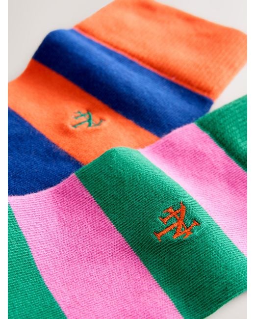 Next Blue Striped Pattern Socks 8 Pack for men