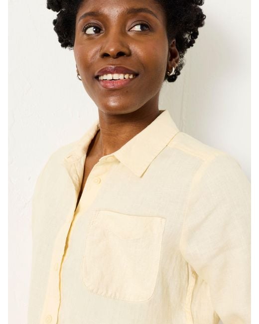 FatFace Natural Fatface Olivia Regular Linen Shirt