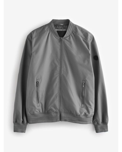 Threadbare Gray Showerproof Classic Bomber Jacket for men