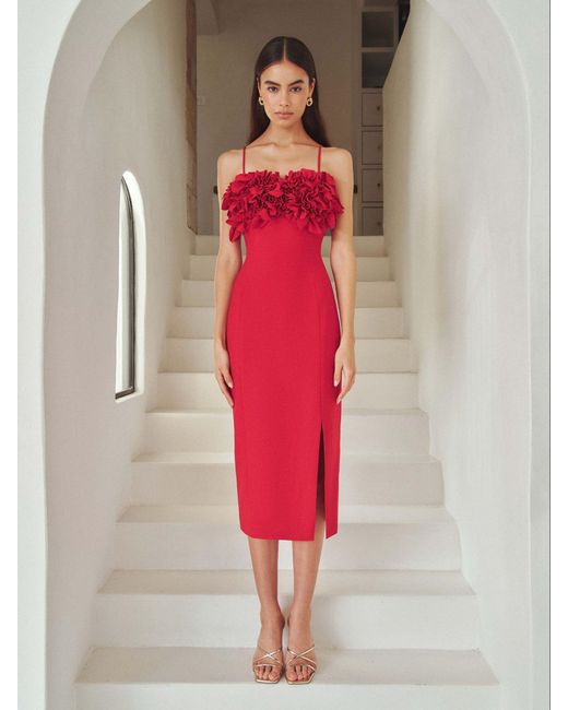 Elliatt Lila Midi Dress in Red | Lyst