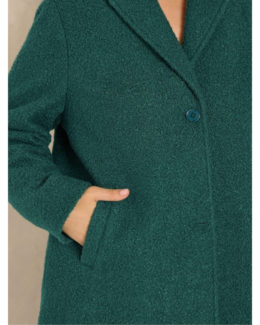 Evans Green Faux Shearling Collared Jacket