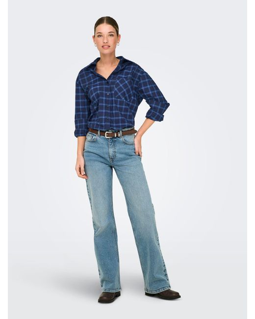 ONLY Blue Checked Shirt
