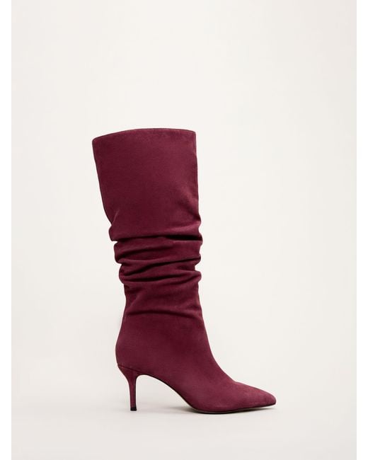 Phase Eight Red Suede Knee High Boots