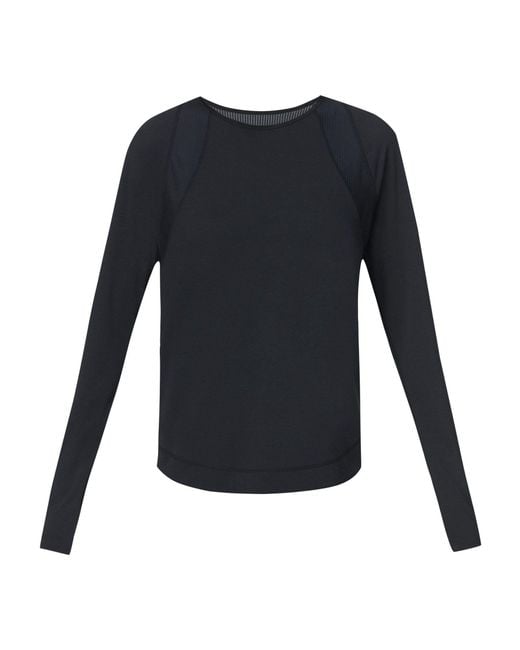 Sweaty Betty Blue Breathe Easy Mesh Long Sleeve Top